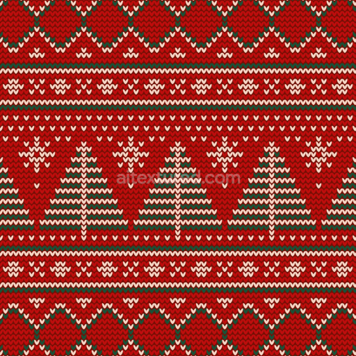 Seamless 3D PBR Texture of Red and Green Christmas Knit Fabric Pattern
