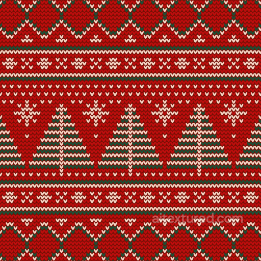 Knitted Christmas Fabric Texture with Festive Trees and Snowflakes seamless All Christmas Digital paper PBR texture