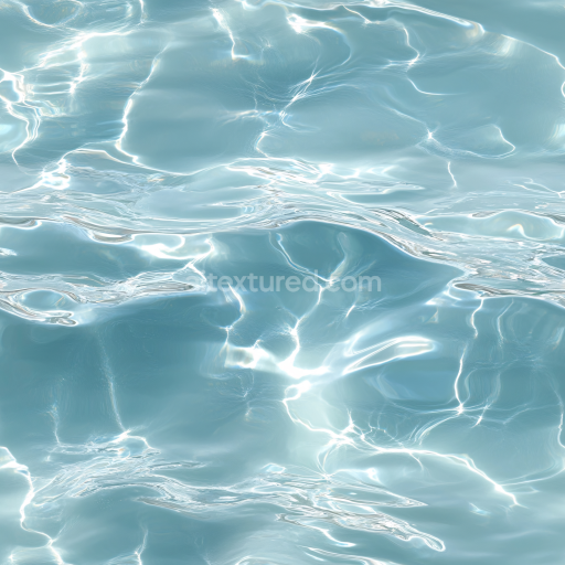 Seamless 3D Water PBR Texture Featuring Clear Pool Water with Shimmering Wave Reflections
