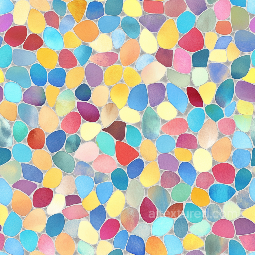 Colorful Irregular Stone Mosaic Tiles Seamless Texture with Matte Finish seamless Mosaic PBR texture