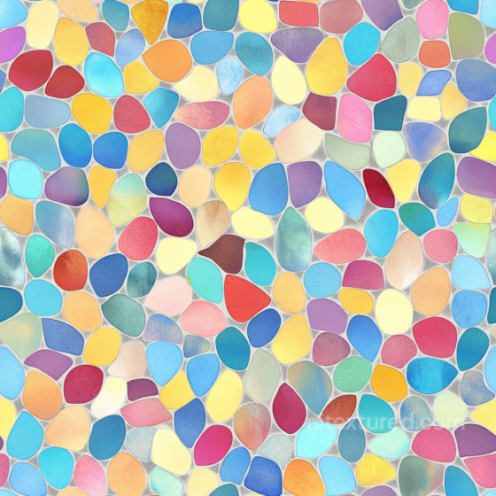 Colorful Irregular Stone Mosaic Tiles Seamless Texture with Matte Finish Mosaic texture preview