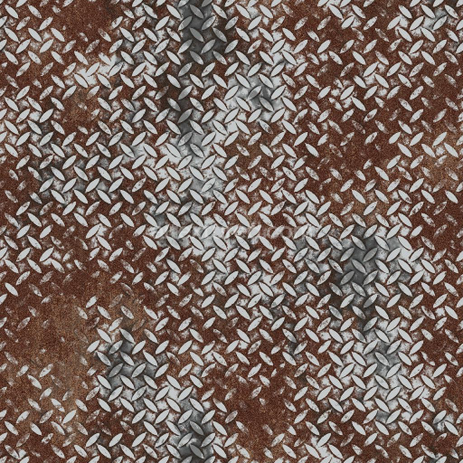 Rusty Metal Treadplate Texture with Cross Pattern | Free PBR