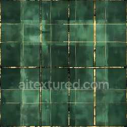 seamless Seamless 3D PBR Texture of Green Plaid Pattern with Subtle Brush Strokes and Gold Grid Lines texture 8k free download PBR
