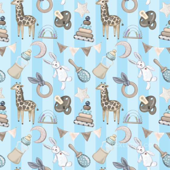 Baby Boy Toy Pattern Fabric Texture in Soft Blue and Neutral Tones Baby Boy texture preview
