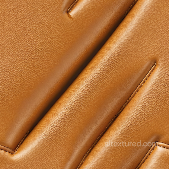 Tan Pebbled Leather Upholstery Seamless Texture with Plush Quilted Padding Leather texture preview