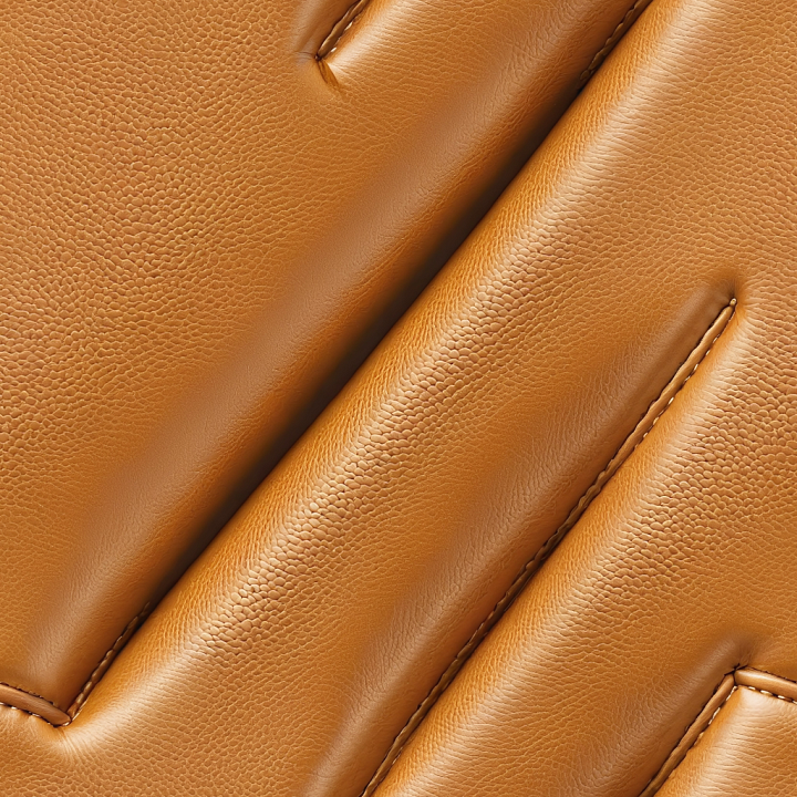Tan Pebbled Leather Upholstery with Plush Quilted Padding seamless PBR texture preview