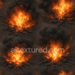 seamless Seamless 8k PBR 3d texture showing explosion core with heat waves and flame flicker effects texture 8k free download PBR