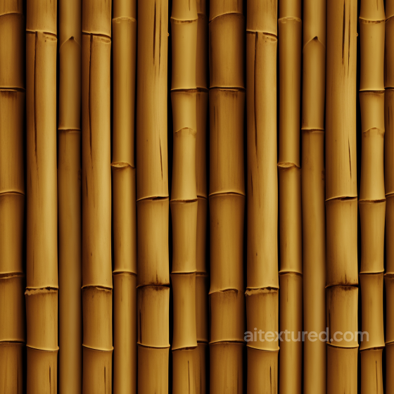 Vertical Bamboo Culms in Warm Amber Color Seamless Texture Bamboo texture preview