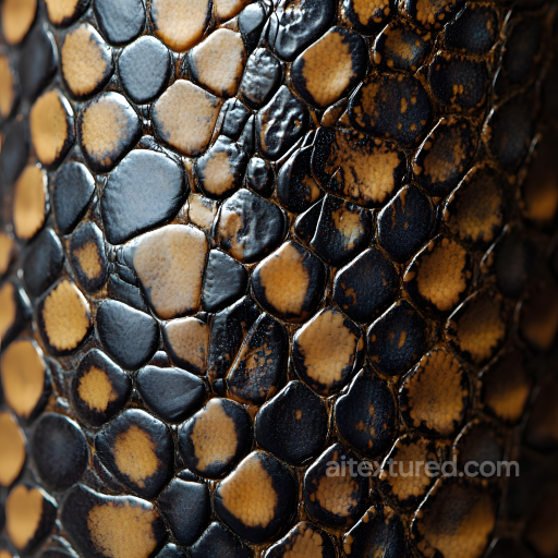 Snake Skin PBR Texture Featuring Glossy, Scaled Surface with Natural Color Variation seamless Skin PBR texture