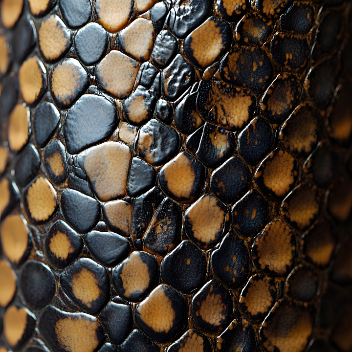 Snake Skin Featuring Glossy, Scaled Surface with Natural Color Variation seamless PBR texture preview