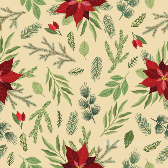 Featuring Vintage Christmas Botanical Elements on Beige Christmas vintage texture preview