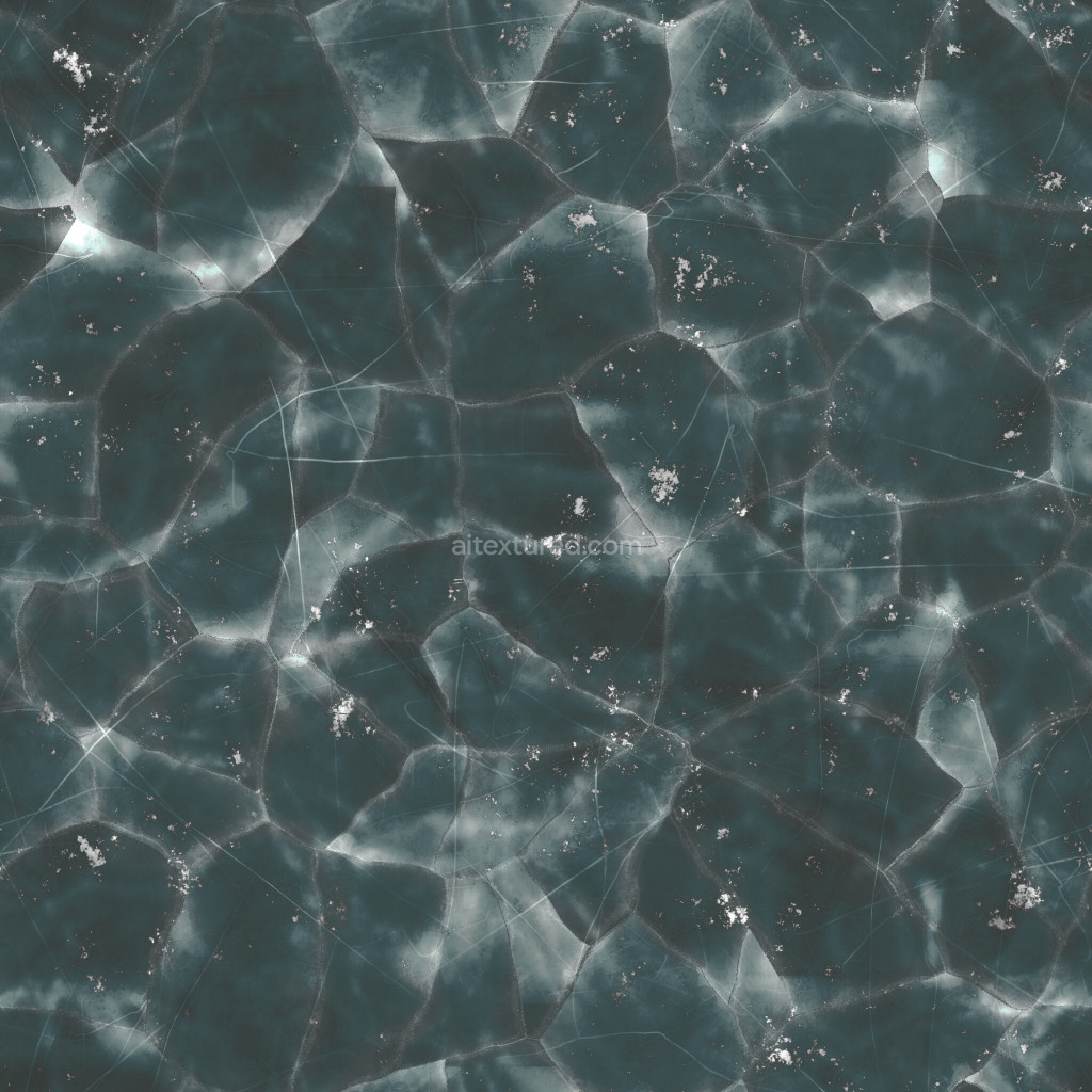 Seamless ice PBR texture showing a crystal-like surface