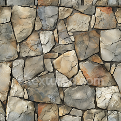 seamless Seamless 3D Weathered Natural Stone Wall PBR Texture with Earthy Tones texture 8k free download PBR