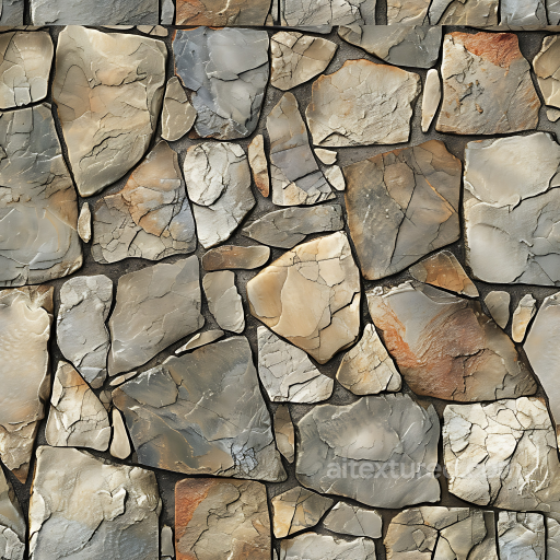 Weathered Natural Stone Wall PBR Texture with Earthy Tones seamless Stone PBR texture