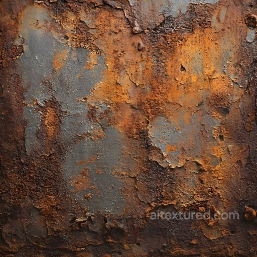 Rusty Metal Texture Featuring Cracked Peeling Paint and Corrosion seamless Rust PBR texture