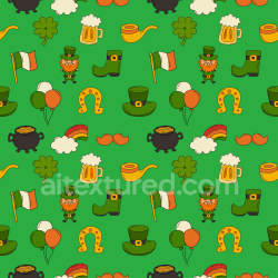 seamless Seamless 3D PBR St Patrick Cartoon Digital Paper Texture with Iconic Festive Motifs texture 8k free download PBR