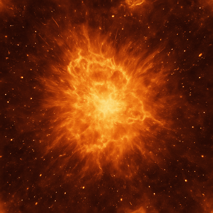 Fiery Explosion With Blazing Fireball Core And Intense Blast Wave In Re… seamless PBR texture preview