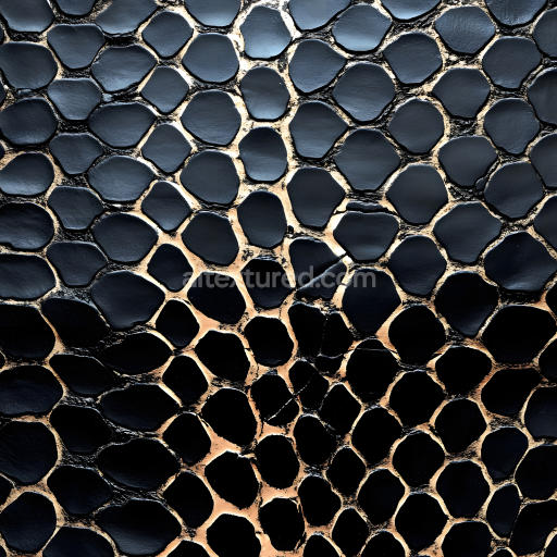 Seamless 3D PBR Texture of Dark Reptilian Skin Featuring Organic Scale Patterns