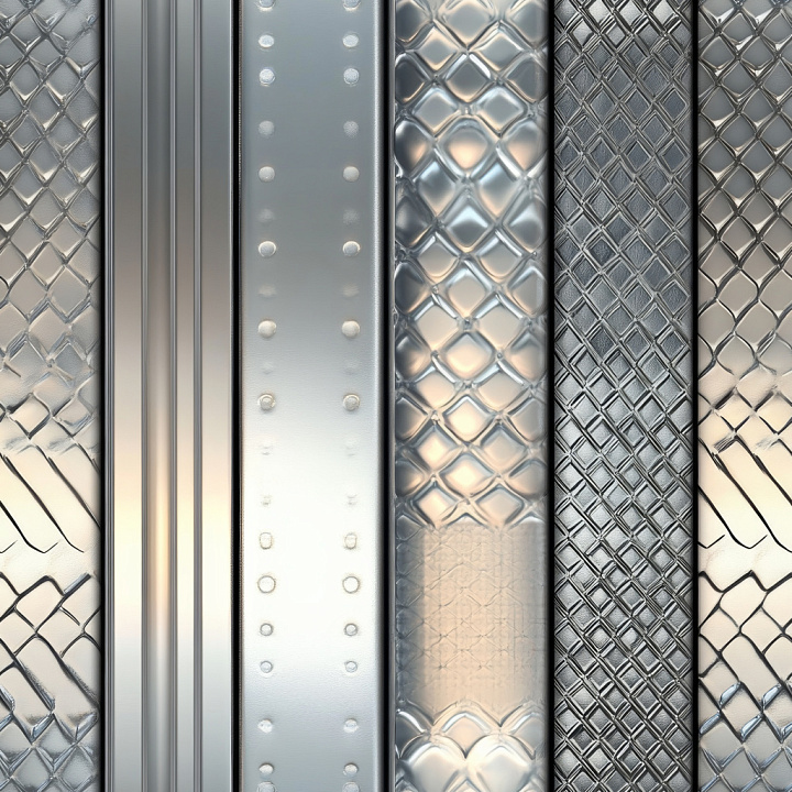 Embossed Steel Panels With Rivets And Diamond Patterns seamless PBR texture preview