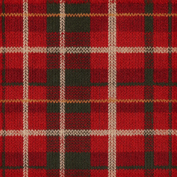 Knitted Sweater Wool Knit Plaid Fabric Tartan Pattern Festive Plaid seamless PBR texture preview