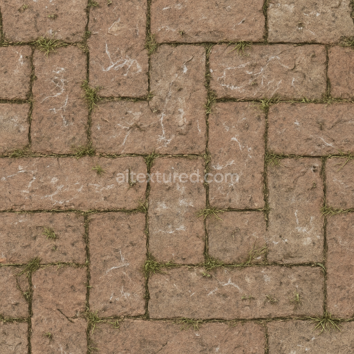 Seamless 3d texture pbr 8k brick weathered with chalk markings and patchy grass natural wear