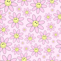 seamless Seamless 3D PBR Texture with Pink Smiley Face Flowers Pattern texture 8k free download PBR
