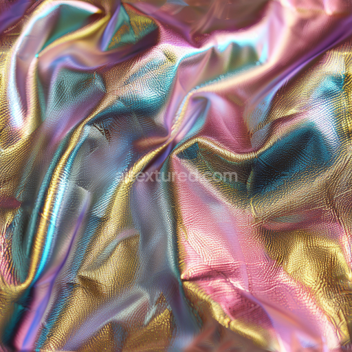 Seamless 3D Iridescent Pebbled Leather PBR Texture with Metallic Sheen and Rich Color Shifts