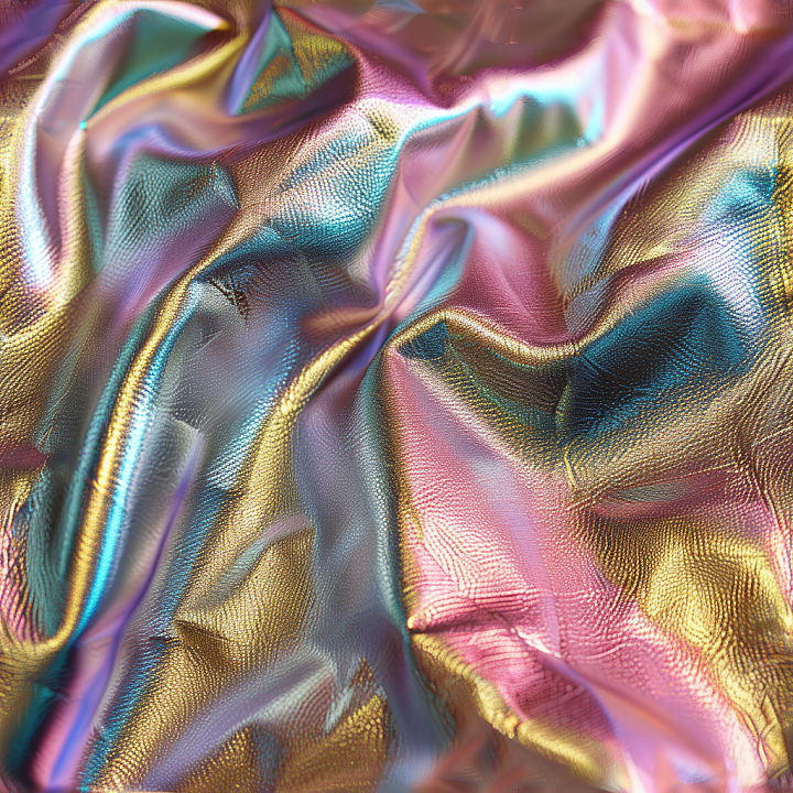 Iridescent Pebbled Leather with Metallic Sheen and Rich Color Shifts seamless PBR texture preview