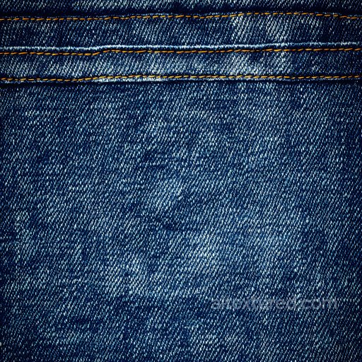 Cracked Denim Fabric PBR Texture with Blue Tones and Orange Stitching seamless Denim jeans PBR texture