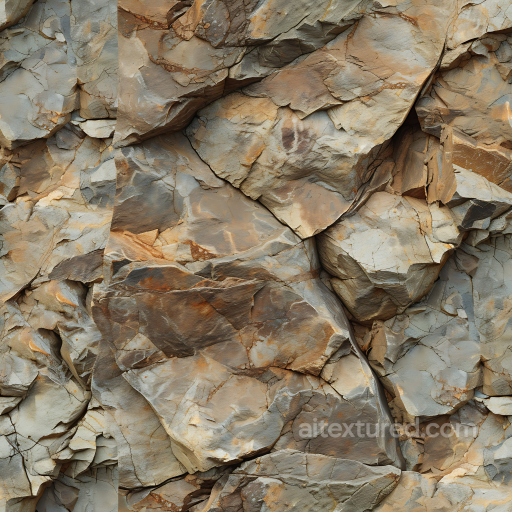 Stone Texture of Weathered Rocky Cliff Wall with Layered Stone and Rust Tones seamless Stone PBR texture