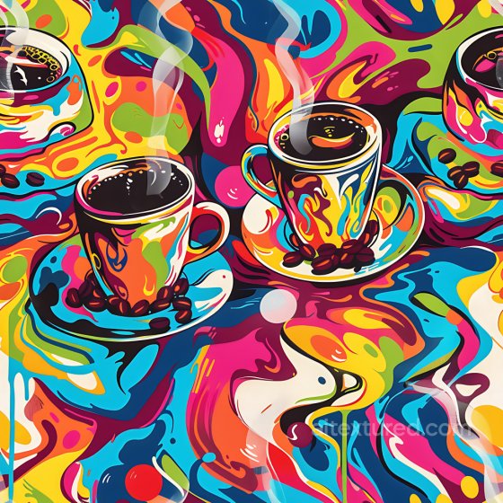 with Vibrant Coffee Cups Graffiti Artwork Graffiti texture preview