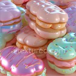 seamless Seamless 3D Inflated PBR Texture Featuring Glossy Puffy Vinyl Panels in Pastel Colors texture 8k free download PBR