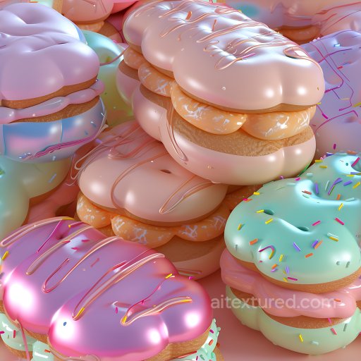 Inflated PBR Texture Featuring Glossy Puffy Vinyl Panels in Pastel Colors seamless Inflated PBR texture
