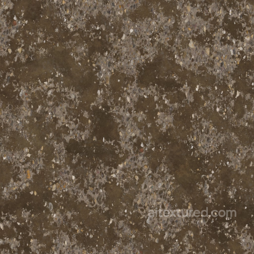 Archviz Concrete Dirt Floor Gravel Ground Pebbles - Seamless PBR Texture seamless Flooring PBR texture