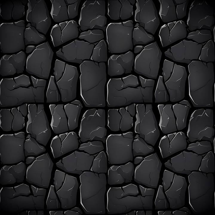 Cracked & Holes of Cracked Dark Stone Tiles with Deep Crevices seamless PBR texture preview