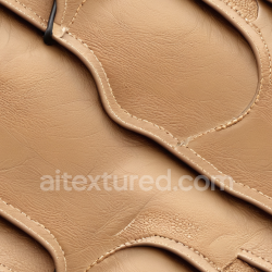 seamless Seamless 3D PBR Tan Smooth Leather Texture with Fine Grain and Prominent Stitching texture 8k free download PBR