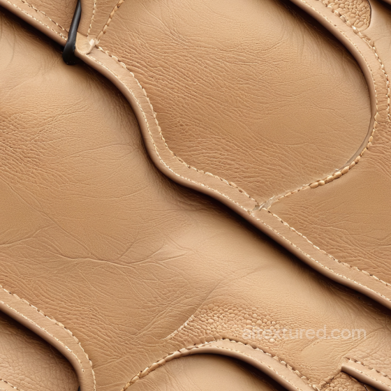 Tan Smooth Leather Texture with Fine Grain and Prominent Stitching Leather texture preview