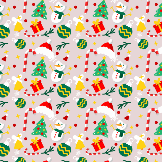 with Colorful Christmas Icons on Light Background All Christmas Digital paper texture preview