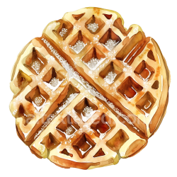 seamless Breakfast Belgian Liege Waffles with Pearl Sugar Watercolor Illustration texture 8k free download PBR