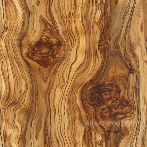 Olive Wood PBR Texture Featuring Knotted Dark Grain Patterns seamless Wood PBR texture