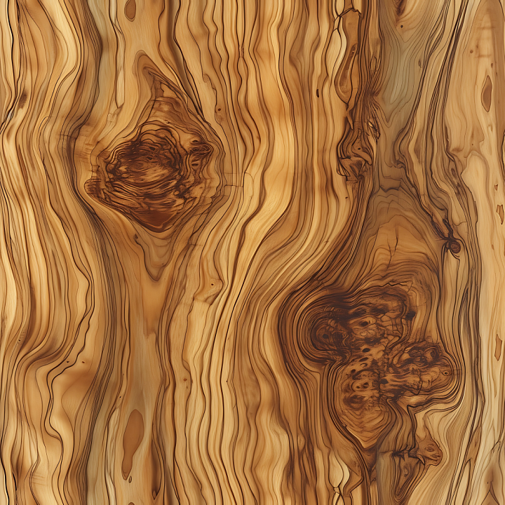 Olive Wood Featuring Knotted Dark Grain Patterns seamless PBR texture preview