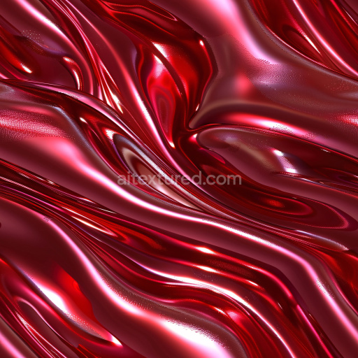 Seamless 3D PBR Texture of Glossy Red Liquid with Smooth Flowing Waves