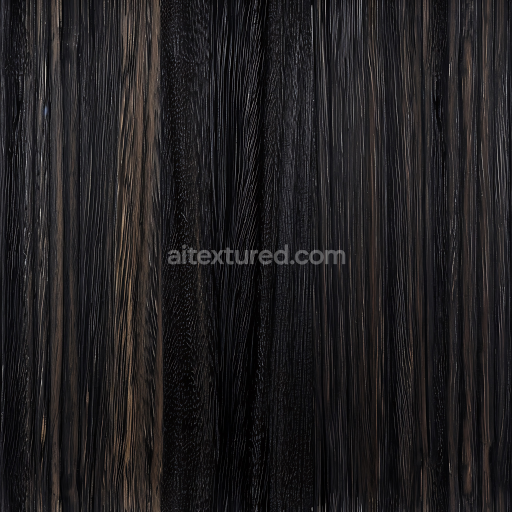 Seamless 3D PBR Texture of Dark Charred Wood Planks with Deep Grain