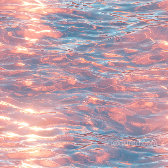 Water PBR Texture Featuring Subtle Waves and Warm Sunset Hues Water texture preview