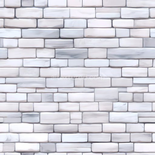 Seamless 3D Cracked White Brick Wall PBR Texture with Subtle Fractures