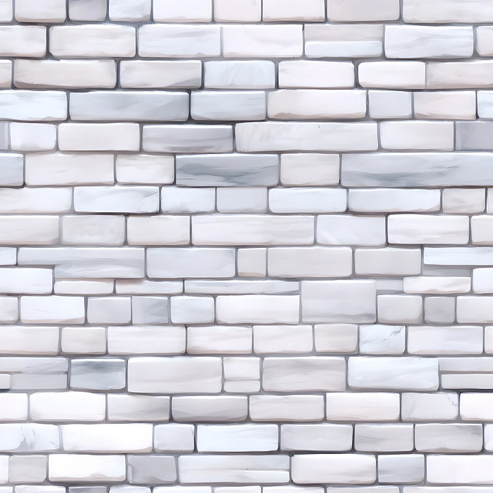 Cracked White Brick Wall with Subtle Fractures seamless PBR texture preview