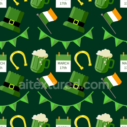 seamless Seamless 3D PBR Texture with St Patrick Day Icons and Festive Pattern texture 8k free download PBR