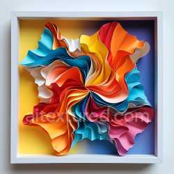 seamless Seamless 3D PBR texture of vibrant multi-colored layered origami folds texture 8k free download PBR