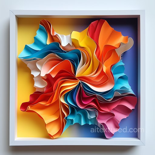 Animal - Seamless 3D PBR texture of vibrant multi-colored layered origami folds texture preview
