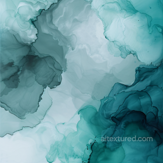 Alcohol Ink PBR Texture Featuring Flowing Deep Teal and Aqua Waves Alcohol ink texture preview